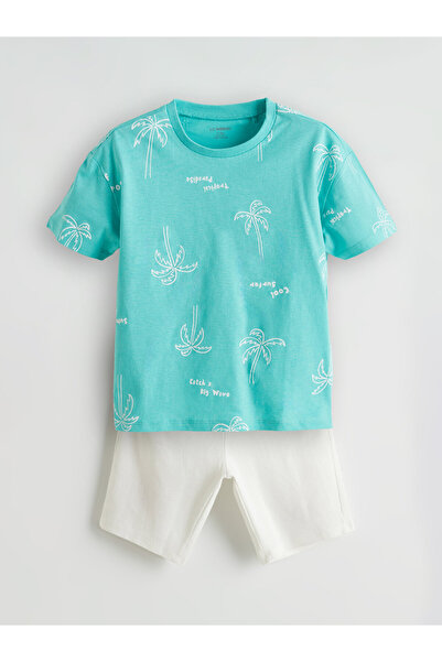 LC Waikiki Set de 2 piese: Tricou și pantaloni scurți imprimate pentru băieți