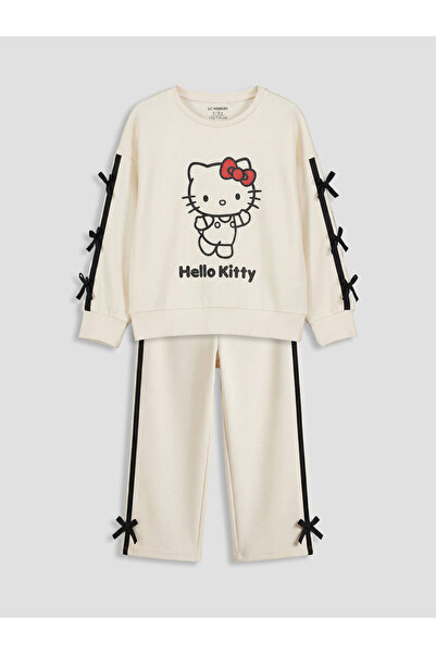 LC Waikiki Set de hanorac și pantaloni de trening pentru fete, cu imprimeu He...