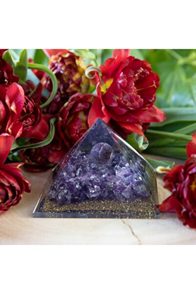 Ezera Ναθίφα Οργονική Πυραμίδα με Κρύσταλλα και Σφαίρα Αμέθυστου, Σκόνη Χαλκού