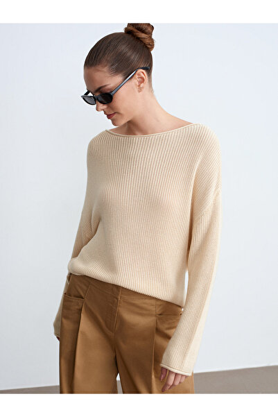 Dilvin 10804 Πουλόβερ με λαιμόκοψη καγιάκ-τσάντα