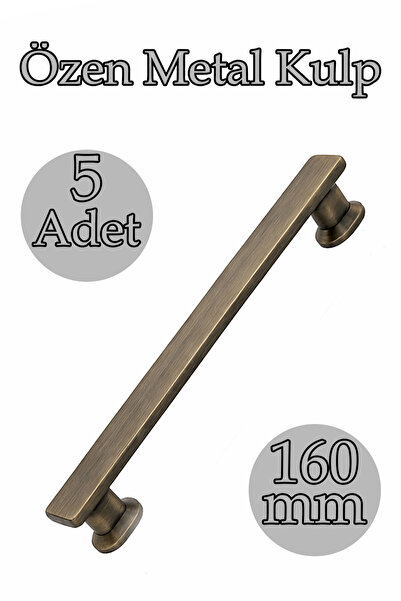 Badem10 Özen 160 mm Αντικέ Κίτρινη Λαβή Συρταριού 5 Τεμαχίων Σετ Μεταλλική Λα...