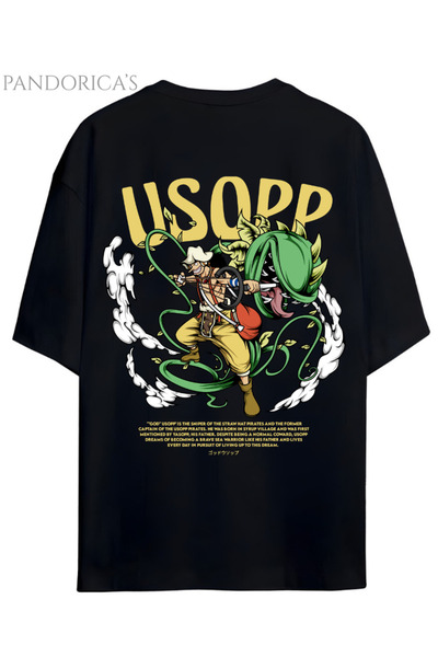 Grafftee Clothing ONE PIECE ÖZEL TASARIM SERİSİ "USOPP" SIRT BASKILI YAZILI U...