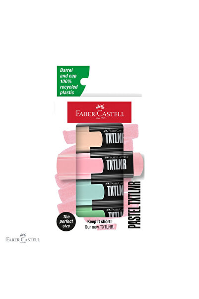 Faber Castell Set de 4 mini markere de text Faber-Castell, nuanțe pastel, vâr...