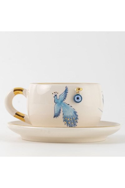 BSK Ceramics Handmade Zümrüdüanka Çay Fincanı