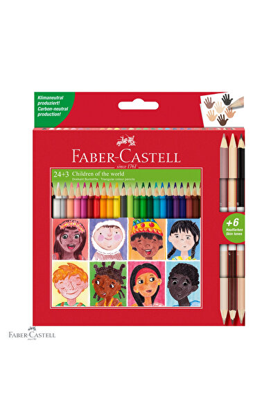 Faber Castell Set de 27 de creioane colorate Faber-Castell, Copiii Lumii, for...
