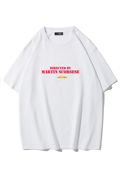 BRZ COLLECTION Tricou Unisex Supradimensionat Regizat de Martin Scorsese (ALB)