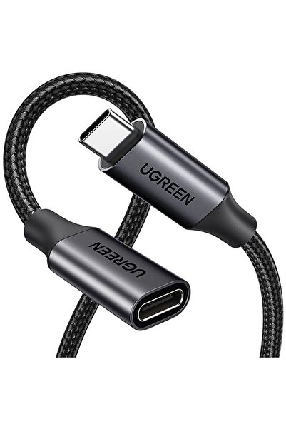 Ugreen Cablu USB-C tata la USB-C mama, 100W, 1 m, negru