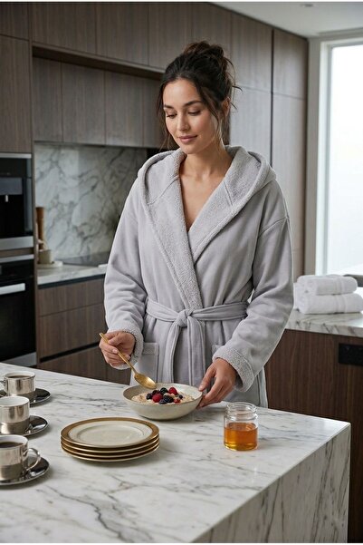 Loselya Πολυτελές βελούδινο ρόμπα και μπουρνούζι με λεπτομέρεια σε στυλ Sherp...