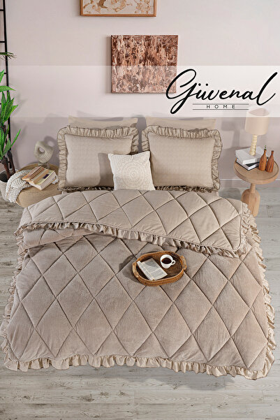 Güvenal Σετ παπλωμάτων Elegans Fırfırlı Wellsoft διπλής όψης με διπλό μαξιλαρ...