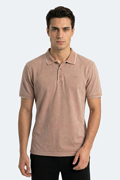 Slazenger Ανδρικό μπλουζάκι ZALE με λαιμόκοψη πόλο σε μπεζ χρώμα