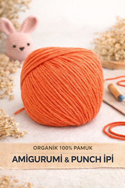HERALDİS %100 Organik Pamuk Amigurumi & Punch İpi – Yumuşak Dokulu El Örgü İp...