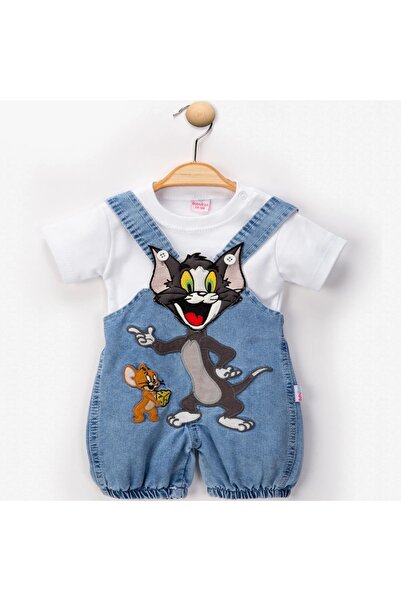 Myluni Denim Tom ve Jerry Unisex Bebek Salopet