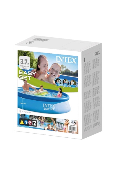 Intex حوض سباحة قابل للنفخ سهل التركيب مقاس 12 قدم × 30 بوصة - حوض سباحة سريع التركيب فوق الأرض لتبريد الفناء الخلفي في الصيف