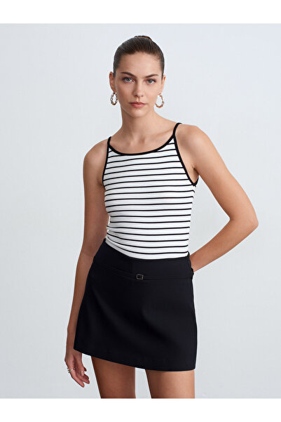 Dilvin 21197 Ριγέ Κοντράστ Μπλε-Εκρού-Μαύρο