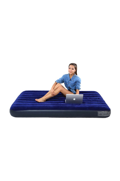 Intex Full Size Dura-Beam Classic Downy Airbed – Durable Fiber-Tech Inflatable Mattress for Home or Camping