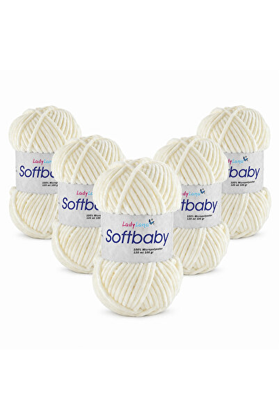 Ladylana SoftBaby (Βελούδινο) Νήμα για πλέξιμο στο χέρι (5 Γιούμακ) 503 ΑΠΑΛΗ...