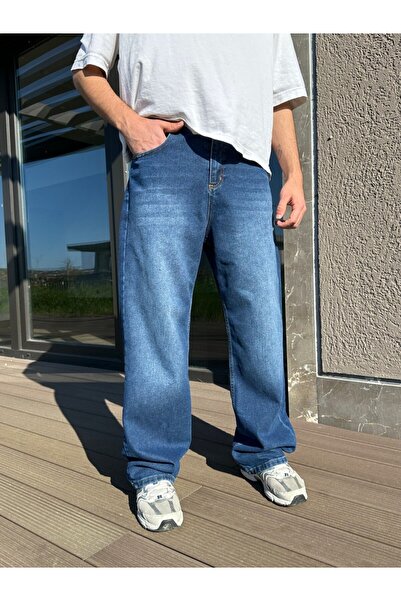 DIRECTIVE JEANS Σκούρο μπλε εξαιρετικά φαρδύ τζιν. Μπλε Σούπερ Φαρδύ Παντελόνι.