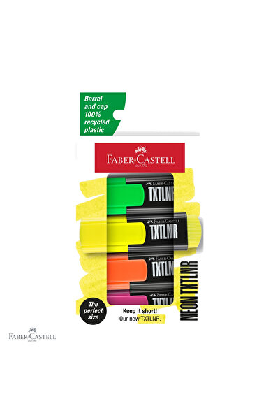 Faber Castell Set de 4 mini markere de text super-fluorescente de la Faber-Ca...