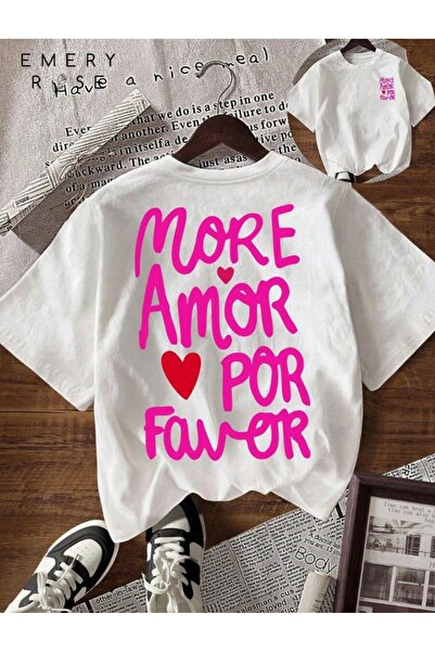 Gisha Ženska majica sa štampanim natpisom "More Amor Por Favor"