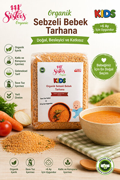 sistersorganic Organik Sebzeli Bebek Tarhana 500 gr – İlave Tuz İçermez +6 Ay