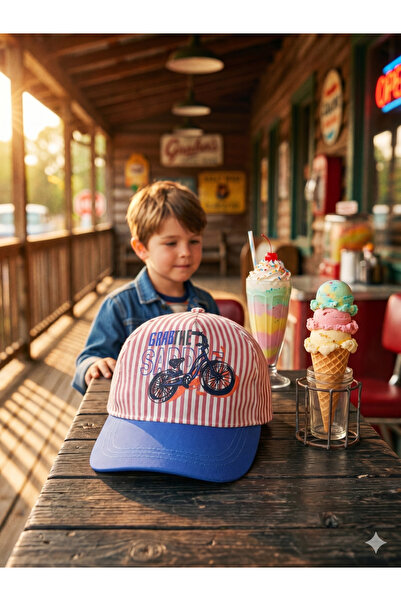 PIECE SIGNATURE Καπέλο για αγόρια σε ρετρό στυλ, 100% βαμβάκι (Ηλικία 4-8 ετώ...