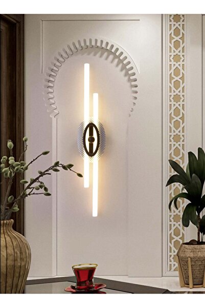 LOOPITYS إضاءة جدارية LED (100 سم، أسود، ضوء دافئ 3000 كلفن) إضاءة جدارية عصر...