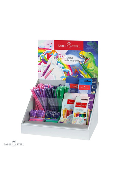 Faber Castell Display de creioane Faber-Castell, cu motive unicorn și dinozau...