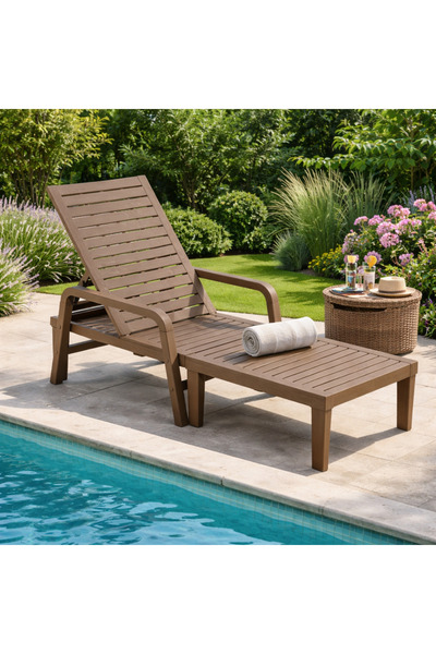 Selgot Garden Lounger, Size 192X66X33cm, Color Brown