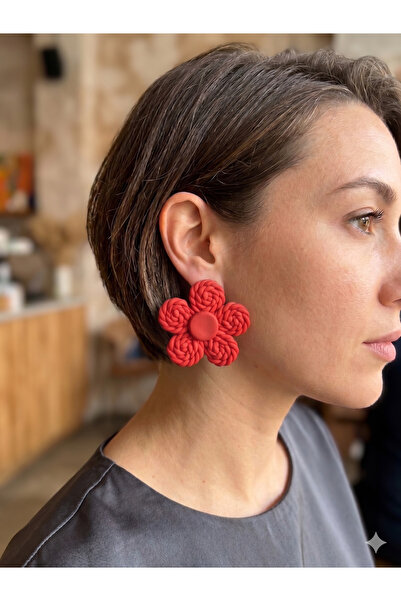 Lu Atelier Tressa Wicker Textured Flower Shaped Handmade Earrings – Modern St...