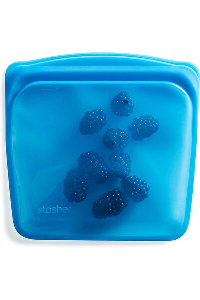 Stasher Silicone Reusable Storage Bag, Sandwich Bag, Reusable Freezer Bags, M...