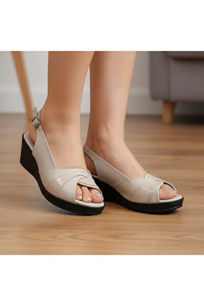 mikay shoes Hakiki Deri Rahat Şık Sandalet