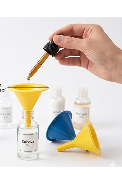 EmAyCenter Mini Plastik Huni 5 cm Ağız Çapı 6 cm Boy - Parfüm, Esans ve Dar A...