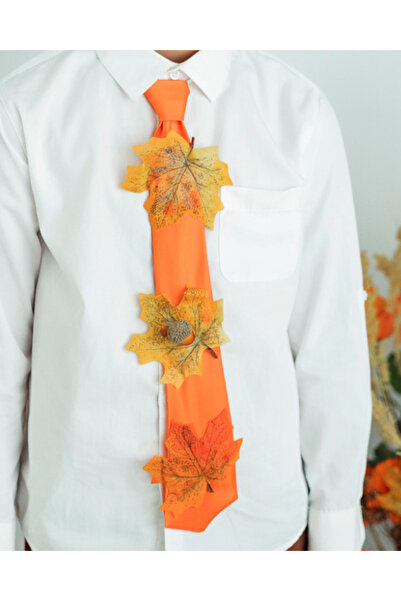 fustite cu luminite Γραβάτα με φύλλα, Πορτοκαλί, Βασιλιάς του Φθινοπώρου