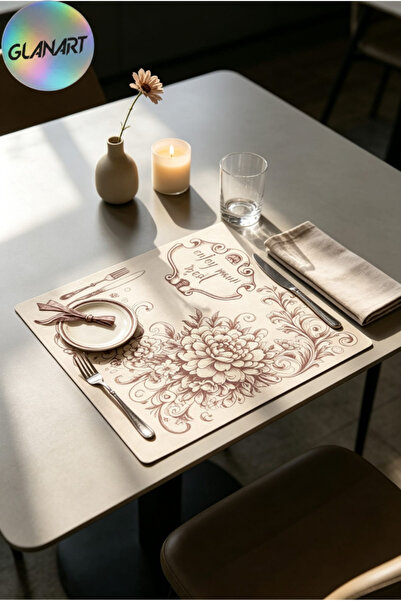 Glanart 30 adet 28x41 cm ebatlarında masa üstü kraft amerikan servis kağıdı ç...