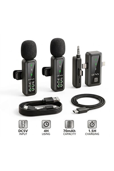 Primo Plus ميكروفون لافالير لاسلكي Denx DX907 - ميكروفون احترافي سهل الاستخدا...