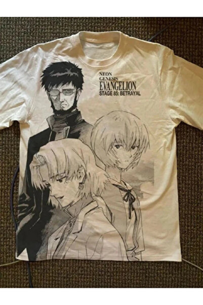 DREICH STREETWEAR ART White Anime Neon Genesis Evangelion Y2K Unisex T-Shirt