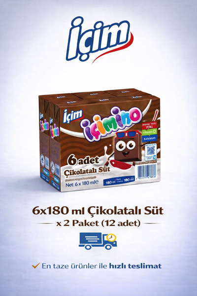 İçim Çikolatali Süt 180ml x 12 adet