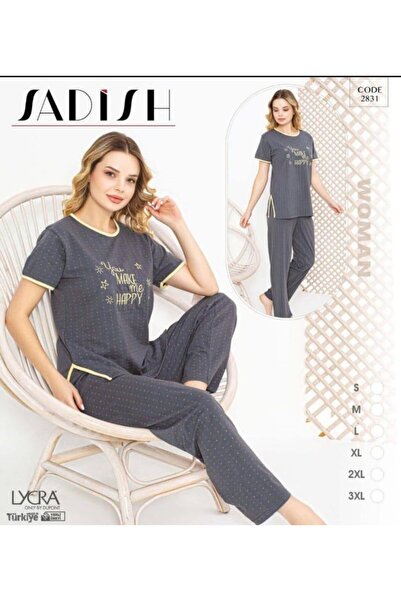 trendgiyimm Women's Kisakol Combed Cotton Pajama Set