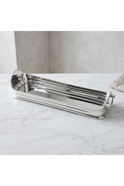 Lucky Art Decorative Stainless Steel Long Presentation Tray 49 cm