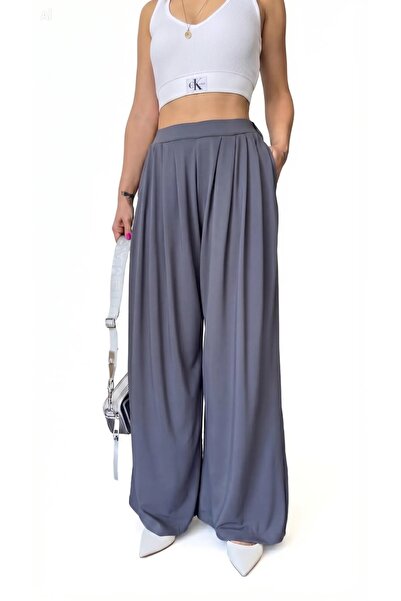 BORCKA TEKSTİL Γυναικείο παντελόνι με λάστιχο στη μέση, λεπτομερή πλαϊνή τσέπ...