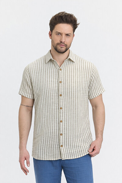 Heaven Ephesus Πουκάμισο Μουσελίνας - Ανδρικό Πουκάμισο Μουσελίνας με Ρίγες /...