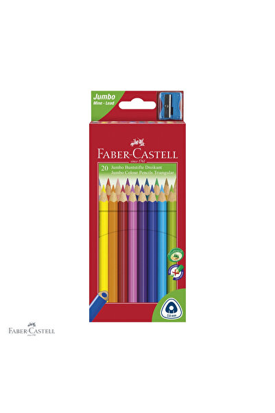 Faber Castell Set de 20 de creioane colorate Jumbo Faber-Castell, formă triun...