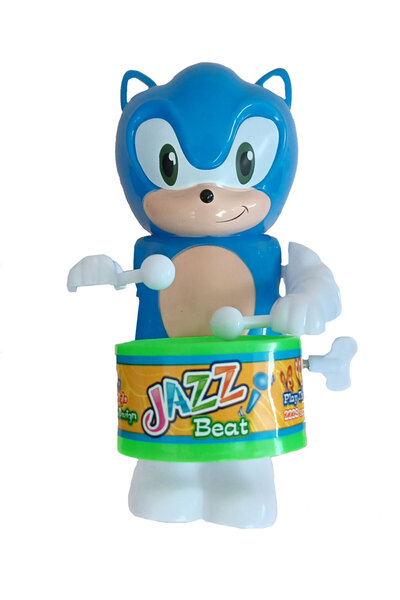 CT-TOYS Kurmalı - Davul Trampet Çalan Sonic Oyuncak