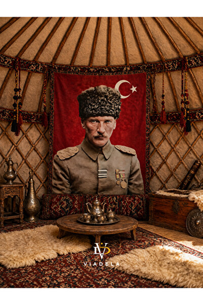 Viadela Mustafa Kemal Paşa Figürlü Duvar Örtüsü Tasarımı