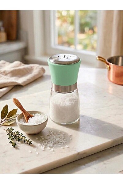 cook&kitchen وعاء توابل زجاجي أخضر اللون