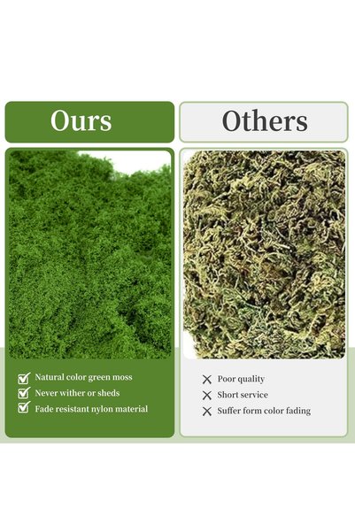 MirageBotanics 100g Artificial Moss for Plants Indoor, Fake Moss for Arts and Crafts, Faux Grass for Potted Fairy Garden DIY Model Making Walls Glass Containers Home Decor Dark Green (3.5oz)