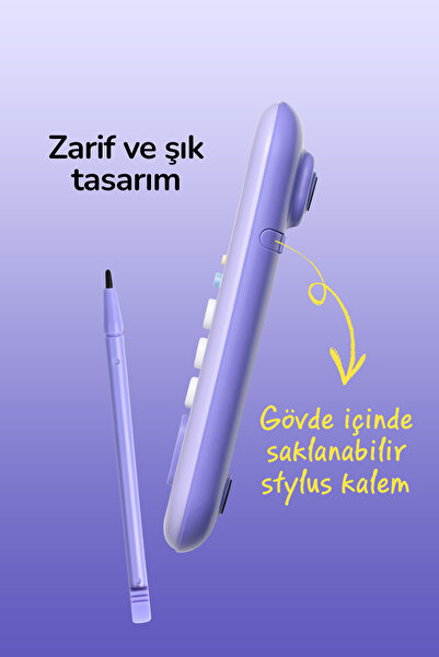 Daxi X-240 LCD Yazı Tabletli Hesap Makinesi, 12 Haneli, Kalemli, 24x15 cm
