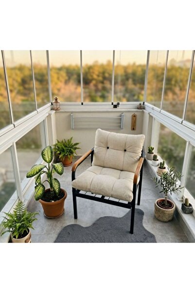 Sofmina Krem Balkon, Bahçe, Cafe - Metal Kanepe Koltuk Takımı – Tekli