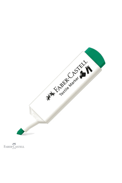 Faber Castell Marker textil Faber-Castell verde, vârf teșit cu 3 grosimi, pen...