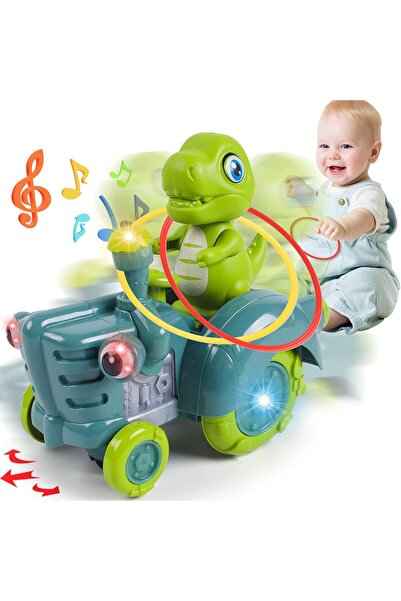 BAYBEE Wiggling Electric Dinosaur Toy | Kids Musical Crawling, Lights, Bump &...
